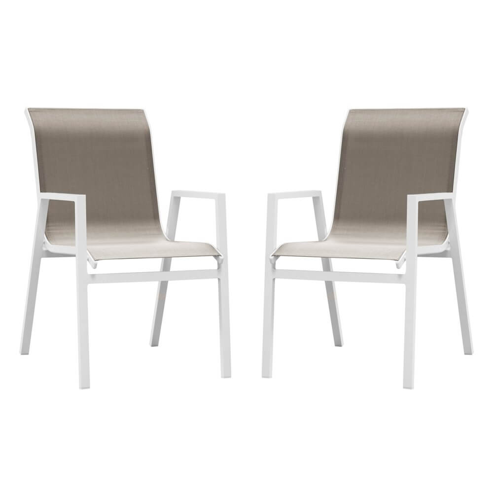 Chaise de jardin en aluminium Ibiza - Lot de 2