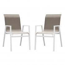 Chaise de jardin en aluminium Ibiza - Lot de 2